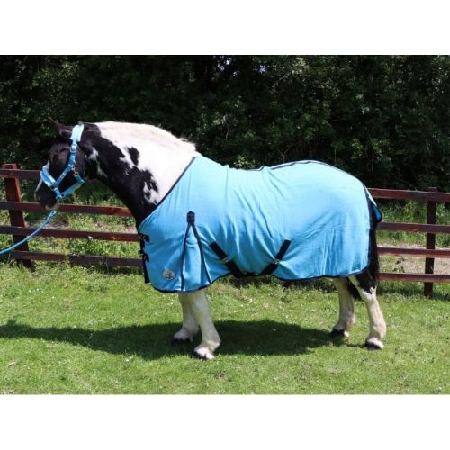 Ruggles Heavy Horse Fleece Rug - Pink & Sky Blue